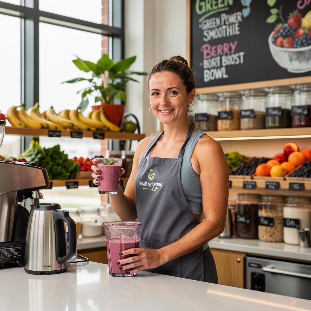 Mesa montada com ingredientes naturais, incluindo sementes e ervas para nutrição.